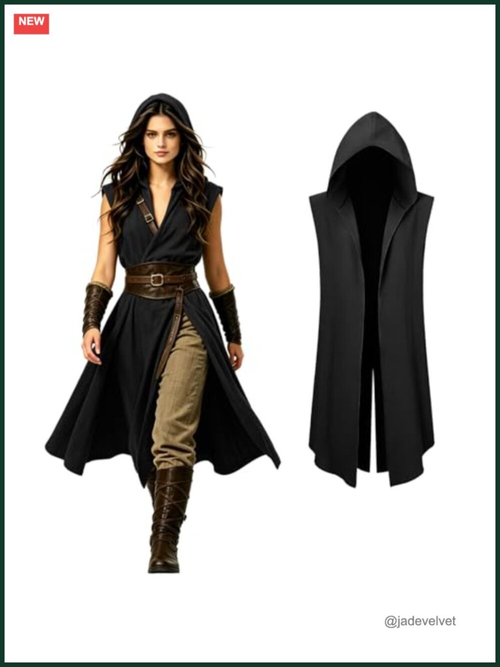 Women's Hooded Cloak Renaissance Long Cape Costume